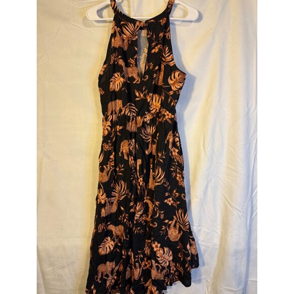 Torrid Plus Womens 0 0X Animal Print Dress Tiger Black Indie Flowy Hippie Boho - Picture 4 of 4